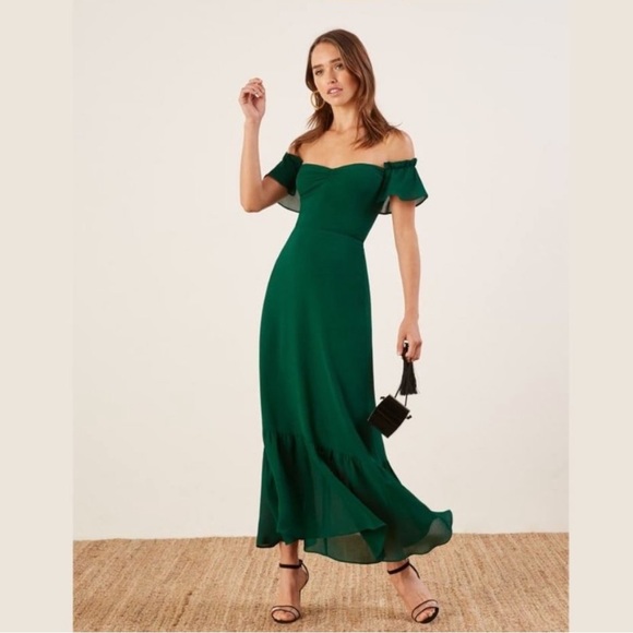 Reformation Dresses & Skirts - NWT Reformation Butterfly Off Shoulder Maxi Dress Sz 6